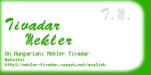 tivadar mekler business card